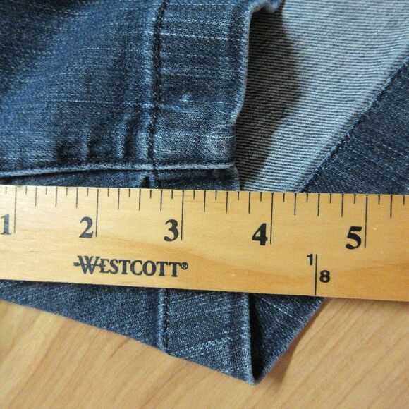 CALVIN KLEIN Cargo Utility Jean Shortie Shorts Sz 12/31 Dark Wash Stretch Denim - Picture 12 of 12